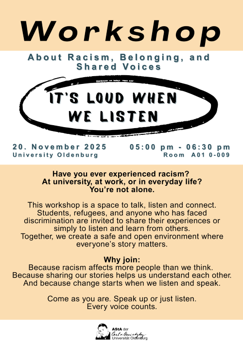 "Es ist laut, wenn wir zuhören" (Workshop und Erfahrungsaustausch)