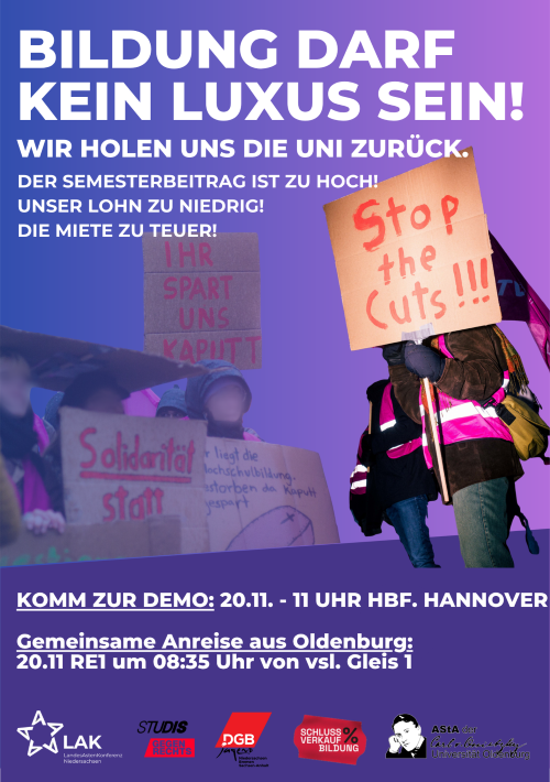 Demo "Bildung darf kein Luxus sein"