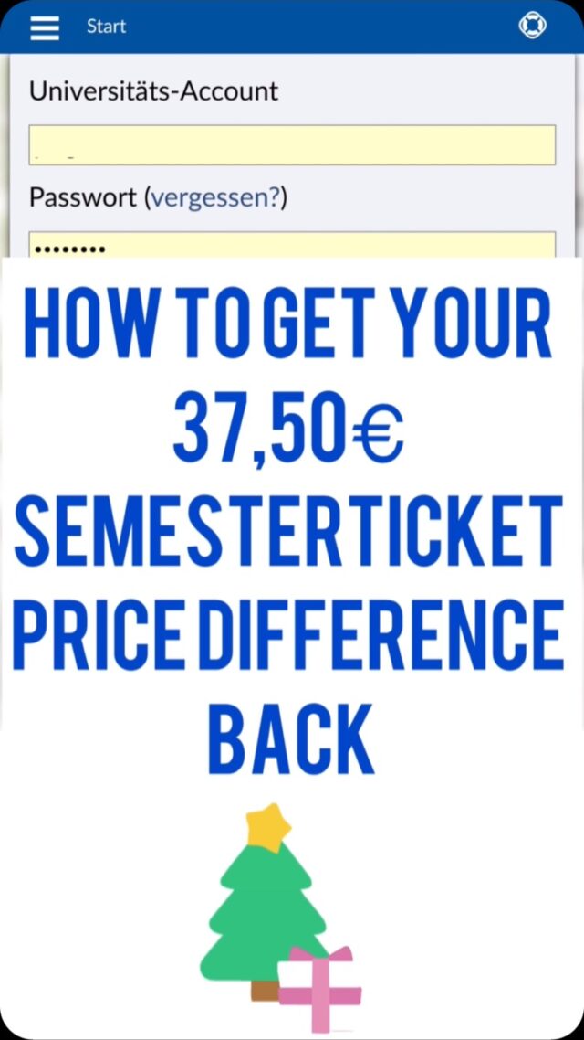 how to get your 37,50€ Semesterticket price difference back!
