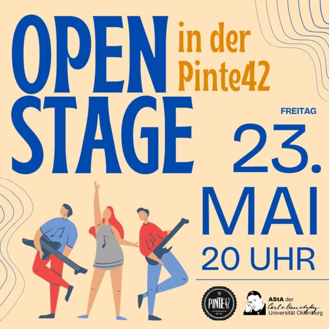 English version below.

Wir veranstalten am Freitag, den 23. Mai zusammen mit der @pinte.42 eine offene Bühne.

Wir wollen allen Musiker:innen unter euch eine offene Bühne bieten, egal ob Anfänger:in, Fortgeschrittene:r oder Profi.
Also kramt eure Instrumente raus und schwingt euch aufs Rad zur Pinte42. Eine Anmeldung ist nicht notwendig.
Natürlich sind auch Zuhörer:innen herzlich willkommen.
Kommt vorbei und lasst uns einen wunderbaren musikalischen Abend feiern!

Vor Ort steht zur Verfügung: PA, Mikrophon, Gitarren- und Bassverstärker, E-Piano und Schlagzeug. Alles Weitere bitte selbst mitbringen!

____
We are organizing an open stage on May 23rd together with @pinte.42 .

We want to offer an open stage to all musicians among you, no matter if you are a beginner, advanced, or professional.
So, pick up your instruments and get on your bike to Pinte42. No registration required.
Of course, listeners are also welcome.
Come along and let's have a wonderful musical evening!

On site you will find: PA, microphone, guitar and bass amplifier, electric piano and drums.
Please bring everything else yourself!